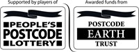 Logo including text: 
"Supported by players of People's Postcode Lottery"
"Awarded funds from Postcode Earth Trust"