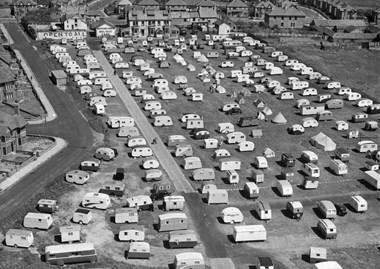 Aerial view of caravans at the Bispham Lodge Holiday Camp