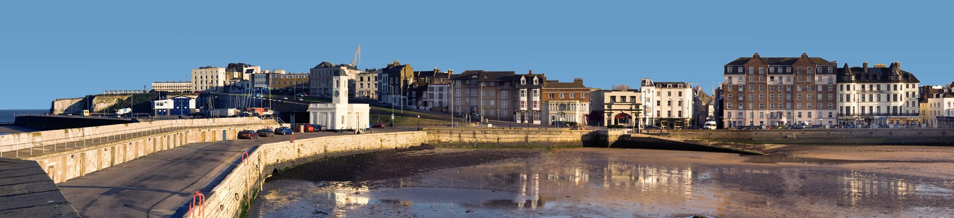 Margate harbour and seafront.