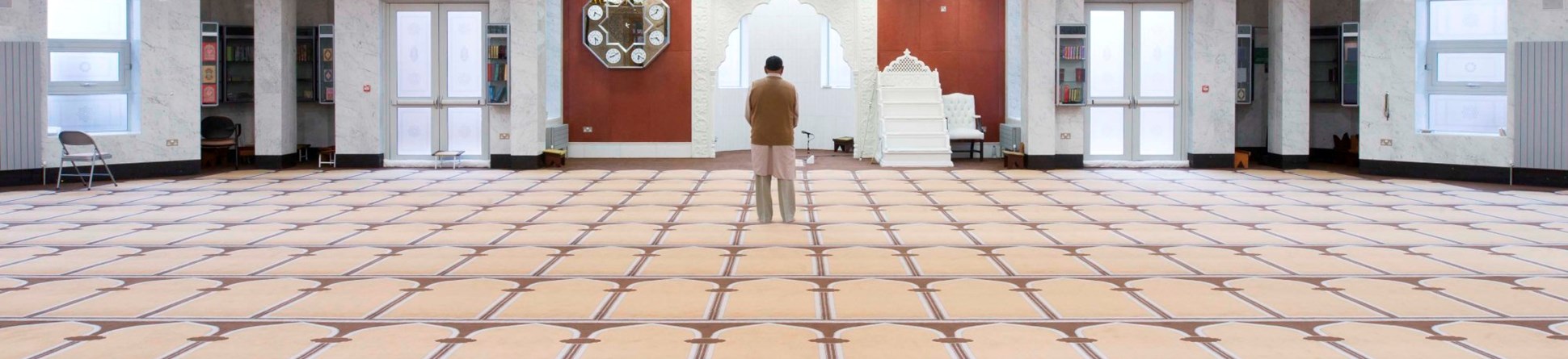 Interior of Masjid e Tauheedul Islam, Blackburn, Lancashire.