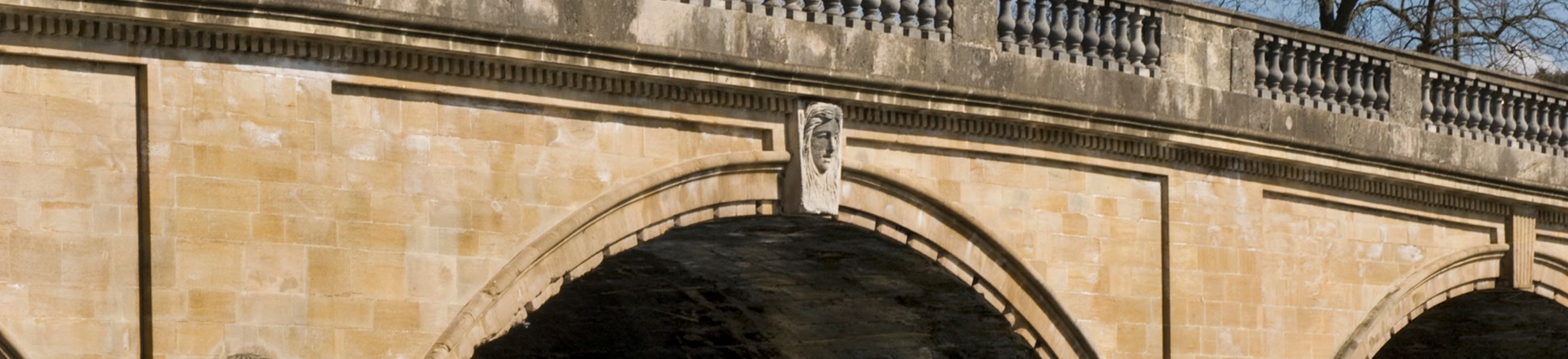 View of the keystones on Henley Bridge