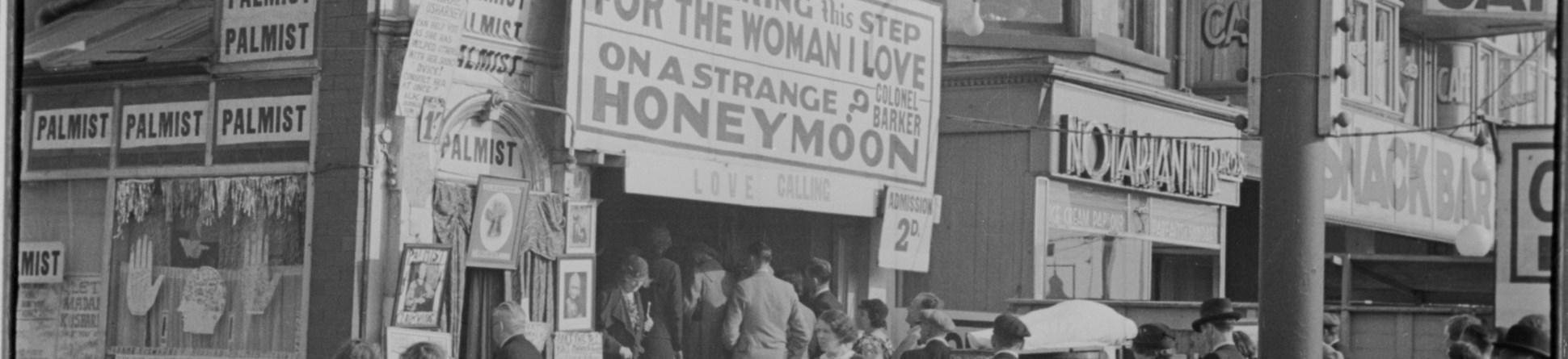 Sside-show called 'On a Strange Honeymoon' on Blackpool seafront