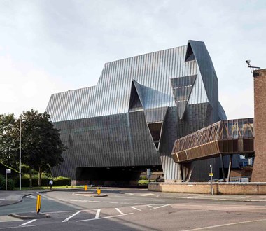 Sports and Recreation Centre, Fairfax Street and Cox Street. The glazed bridge links through to the Central Swimming Baths