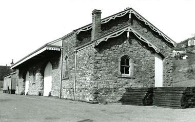 Photographed in the 1960s, Axbridge (1869) displays the enthusiasm for decorative bargeboards.