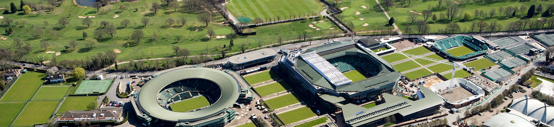 Aerial view of the All England Club, Wimbledon in London