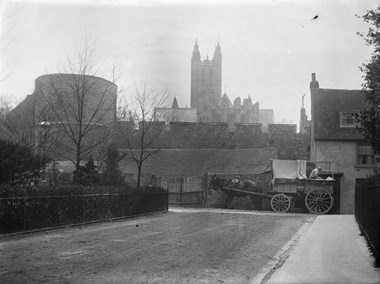 The city walls and cathedral